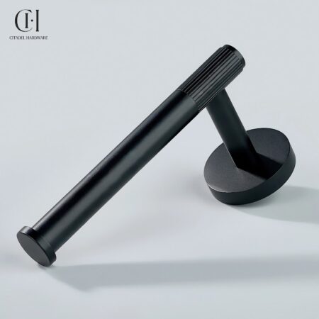 Luma Linear Knurled Toilet Black by Citadel Hardware
