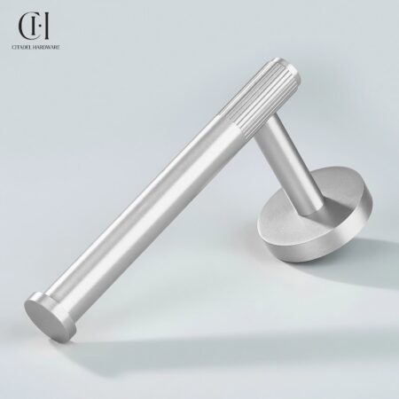 Luma Linear Knurled Toilet Silver by Citadel Hardware