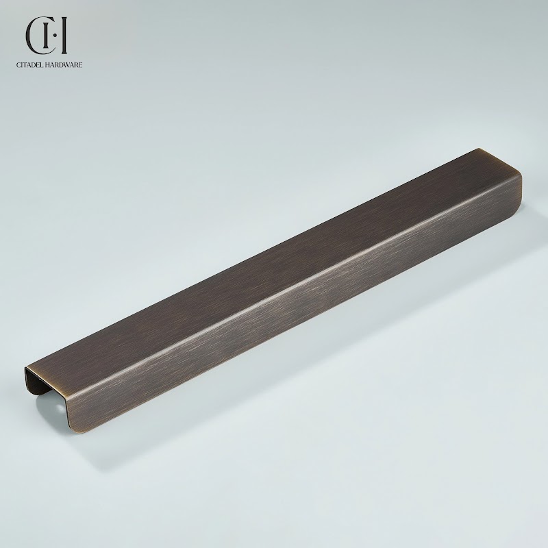 Sierra Curve Lip Pull Brass Handle – Antique Bronze - View 3