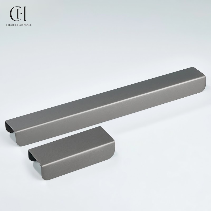 Sierra Curve Lip Pull Brass Handle – Gunmetal - View 2