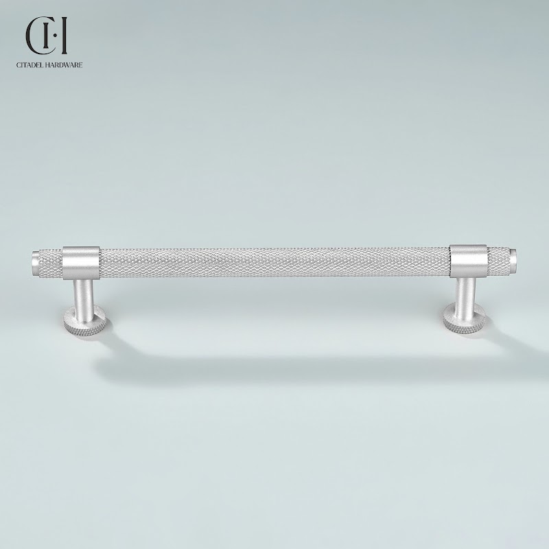 Blanc Knurled Brass Cabinet Handle – Silver - View 3