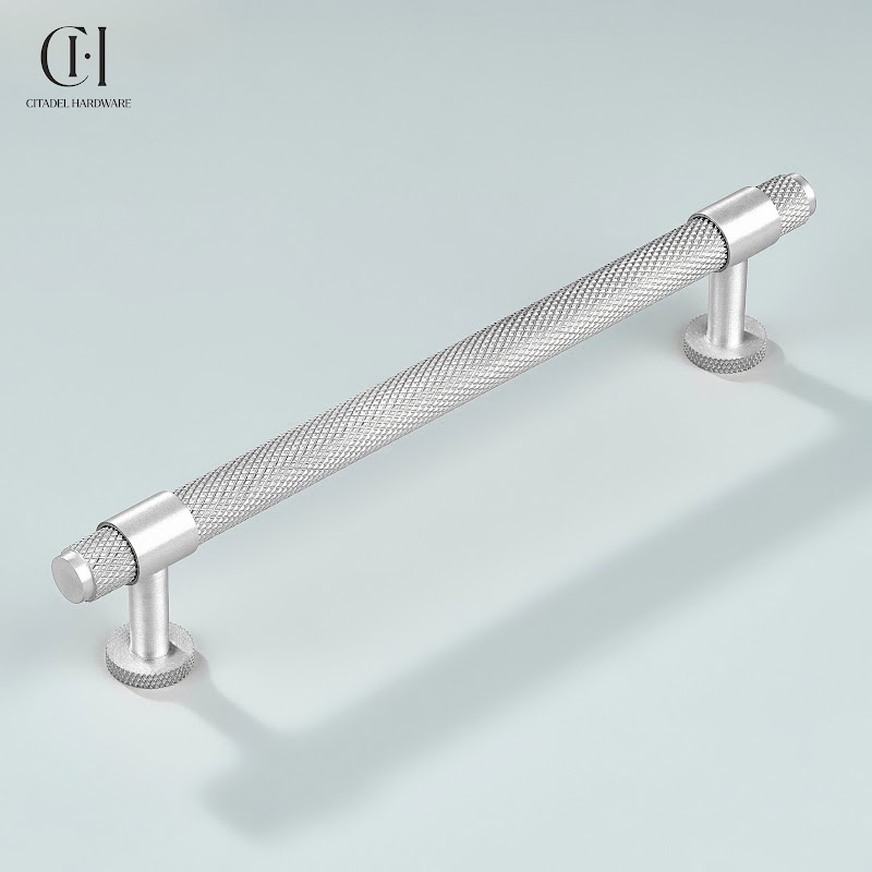 Blanc Knurled Brass Cabinet Handle – Silver - View 4