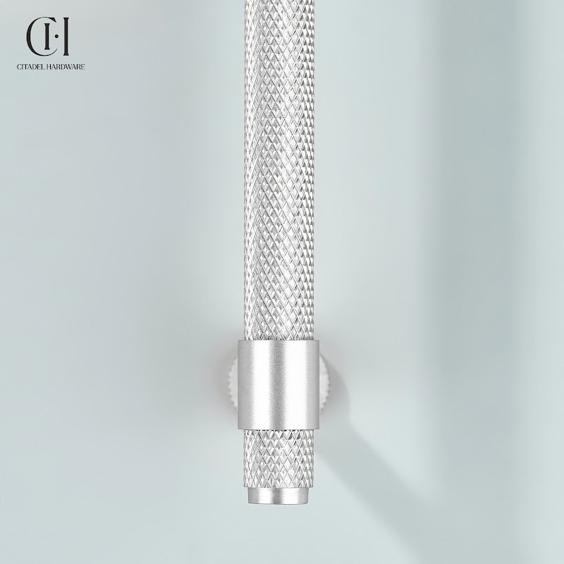 Blanc Knurled Brass Cabinet Handle – Silver - View 6