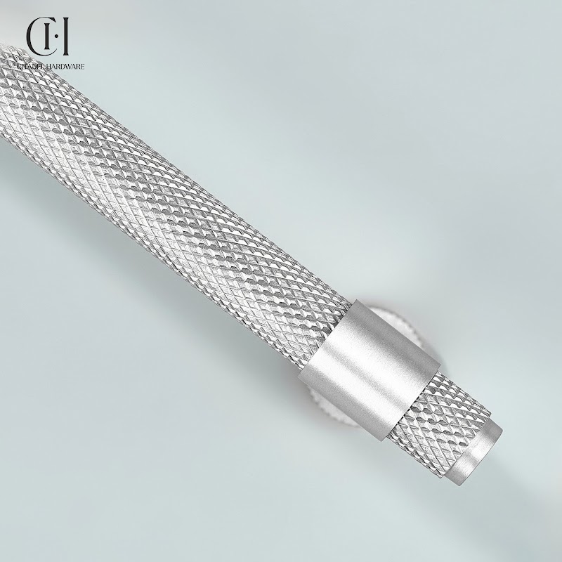 Blanc Knurled Brass Cabinet Handle – Silver - View 7