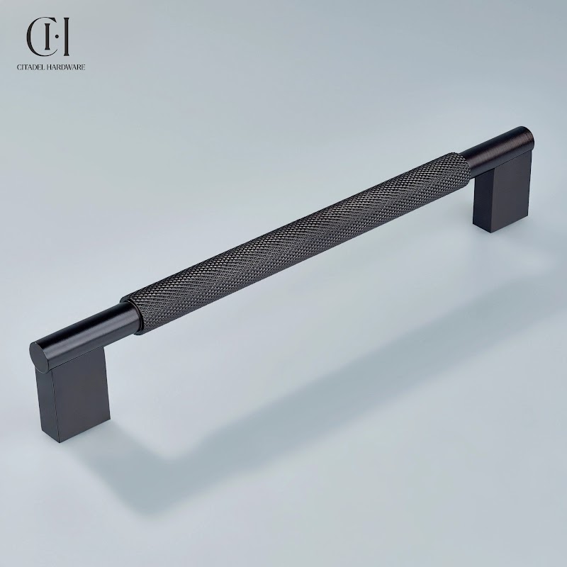 Aion Knurled Brass Cabinet Handle – Oil Rubbed Bronze - View 3