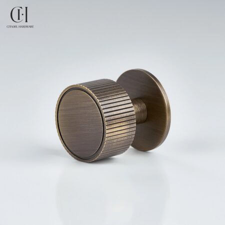Arvex Linear Knurled Round Plate Antique Bronze by Citadel Hardware