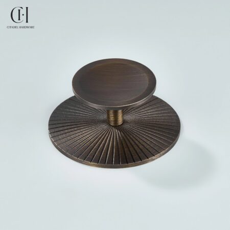 Astra Star Knurled Circular Plate Antique Bronze by Citadel Hardware