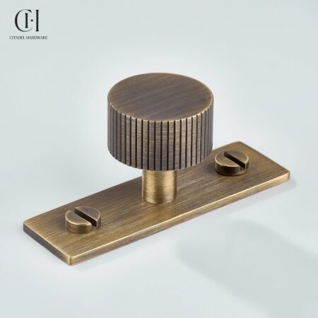 Keld Linear Knurled Backplate Antique Bronze by Citadel Hardware
