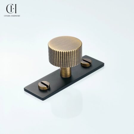 Keld Linear Knurled Backplate Antique Bronze Black by Citadel Hardware