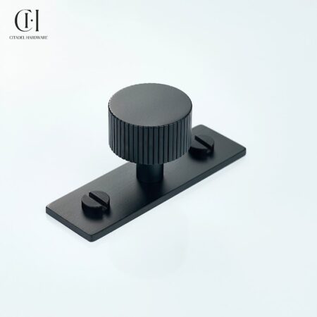 Keld Linear Knurled Backplate Black by Citadel Hardware