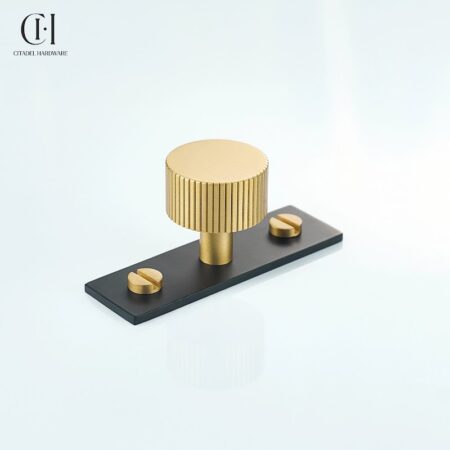 Keld Linear Knurled Backplate Gold Black by Citadel Hardware