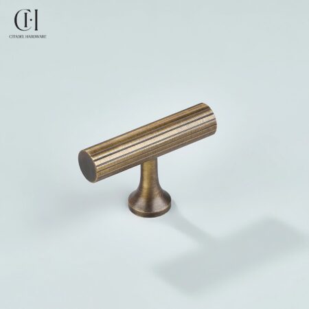 Keld Linear Knurled T-knob Antique Bronze by Citadel Hardware