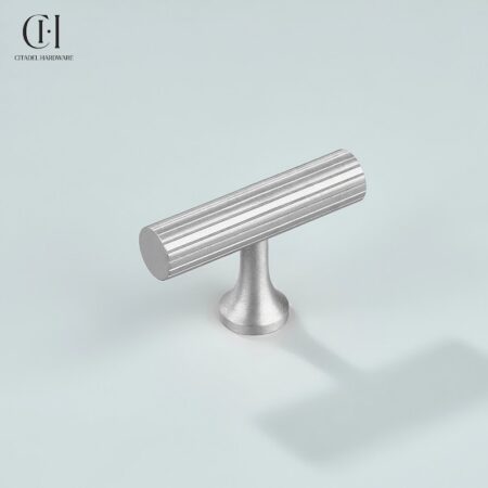 Keld Linear Knurled T-knob Silver by Citadel Hardware