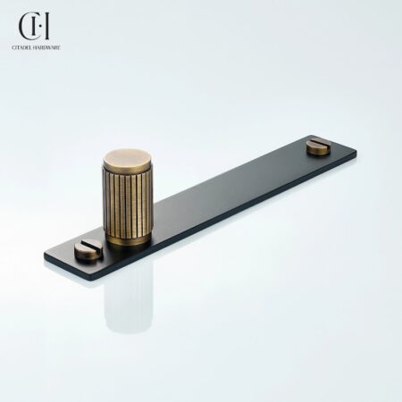 Keld Linear Knurled Cylinder Backplate Antique Bronze Black by Citadel Hardware