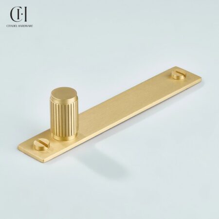 Keld Linear Knurled Cylinder Backplate Gold by Citadel Hardware
