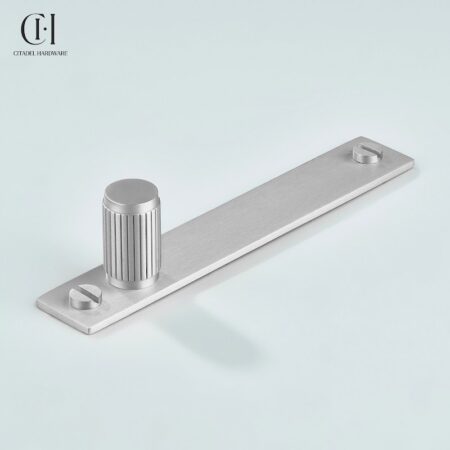 Keld Linear Knurled Cylinder Backplate Silver by Citadel Hardware