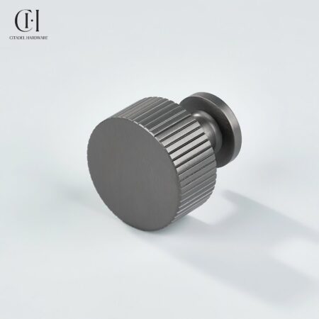 Keld Linear Knurled Round Gunmetal by Citadel Hardware
