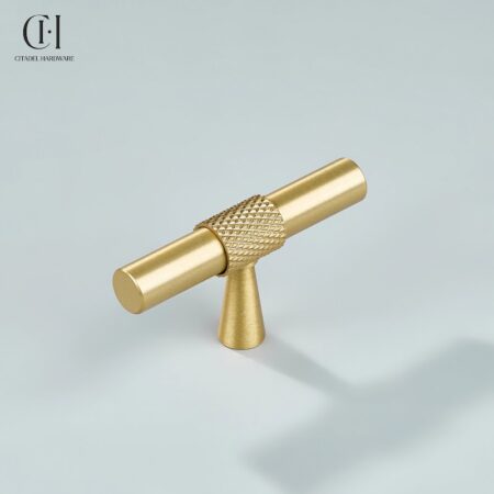 Vintage Knurled T-knob Gold by Citadel Hardware