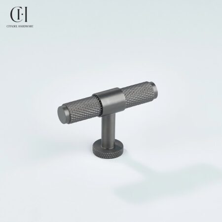 Riven Knurled T-knob Gunmetal by Citadel Hardware