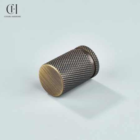 Riven Knurled Cylinder Antique Bronze by Citadel Hardware