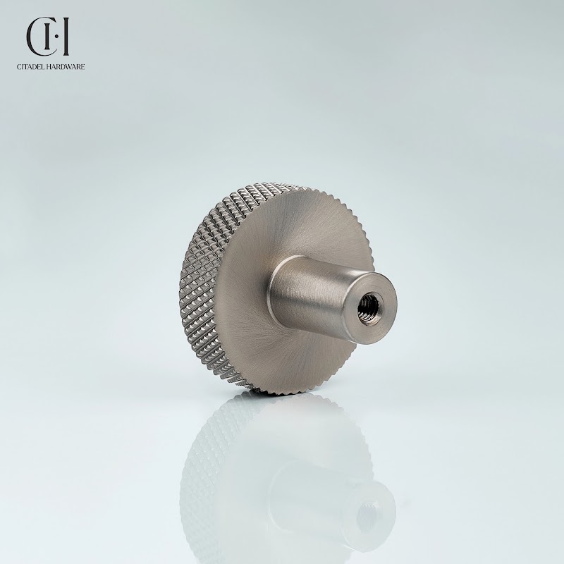 Fenn Knurled Brass Round Cabinet Knob – Silver - View 4
