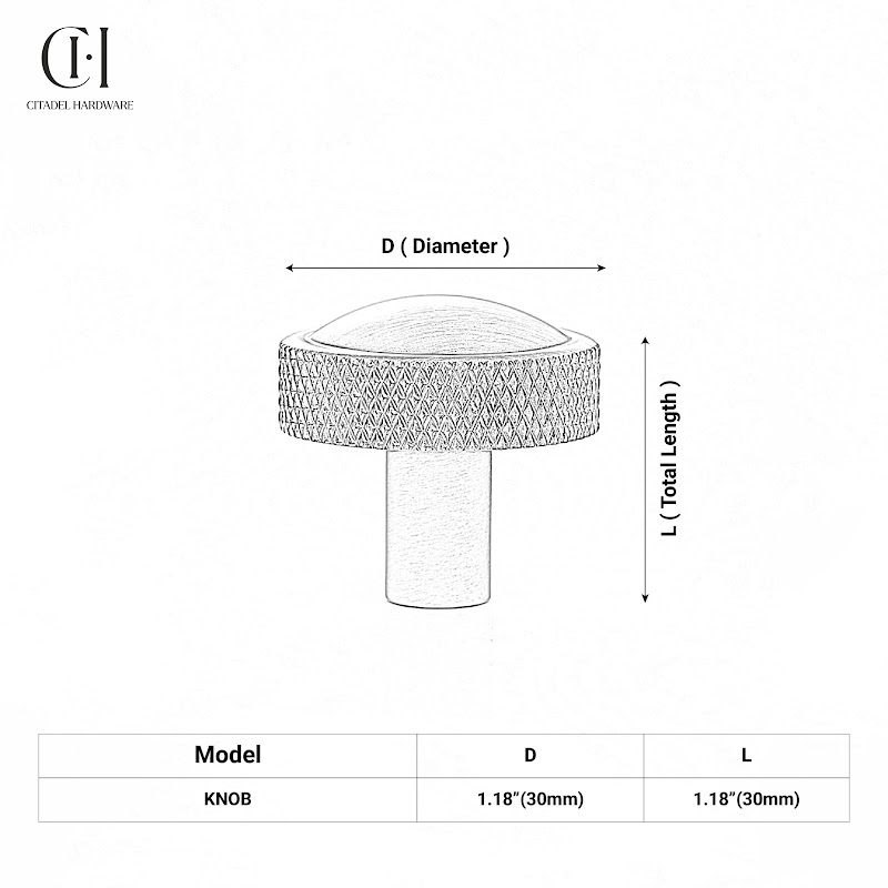 Fenn Knurled Brass Round Cabinet Knob – Silver - View 7