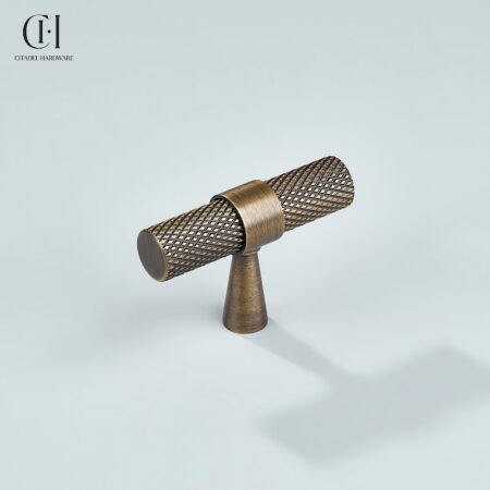 Sten Knurled T-knob Antique Bronze by Citadel Hardware