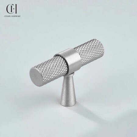 Sten Knurled T-knob Silver by Citadel Hardware