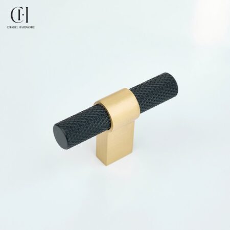 Varo Knurled T-knob Black Gold by Citadel Hardware
