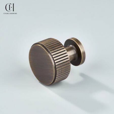 Solen Linear Knurled Round Antique Bronze by Citadel Hardware
