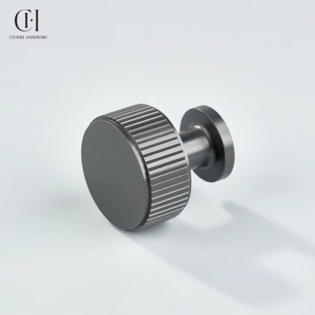 Solen Linear Knurled Round Gunmetal by Citadel Hardware