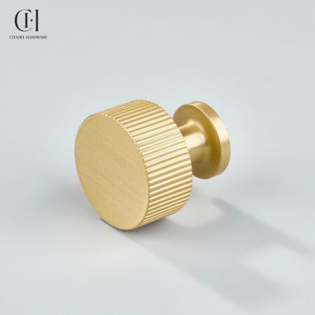 Brynn Linear Knurled Round Gold by Citadel Hardware