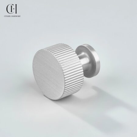 Brynn Linear Knurled Round Silver by Citadel Hardware