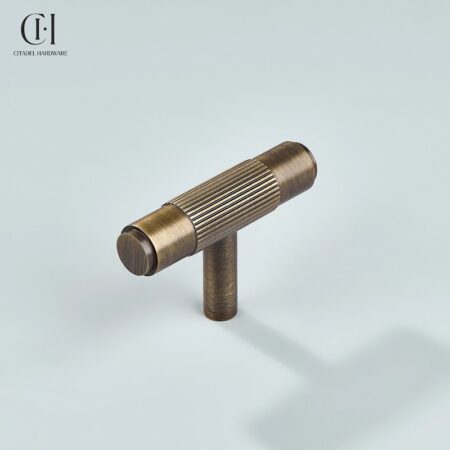 Talon Linear Knurled T-knob Antique Bronze by Citadel Hardware