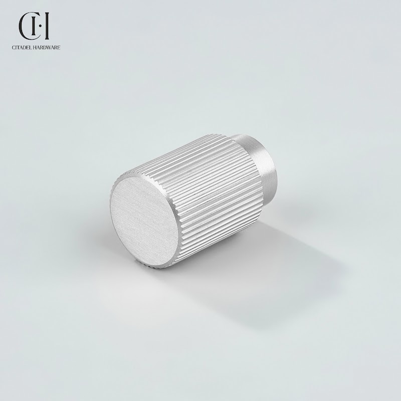 Crest Linear Knurled Cylinder Silver by Citadel Hardware