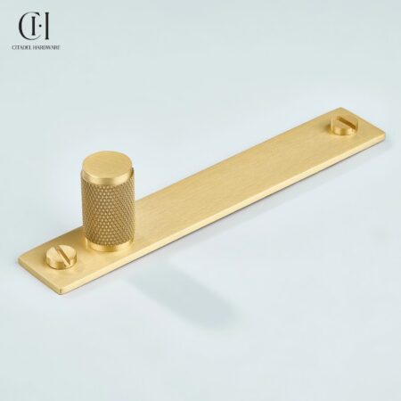 Polo Knurled Cylinder Backplate Gold by Citadel Hardware