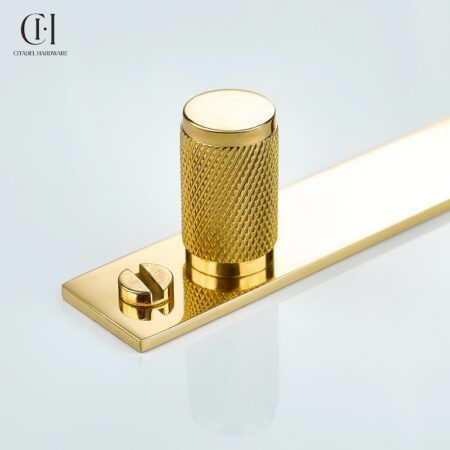 Polo Knurled Cylinder Backplate Polished Lacquered by Citadel Hardware