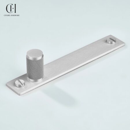 Polo Knurled Cylinder Backplate Silver by Citadel Hardware