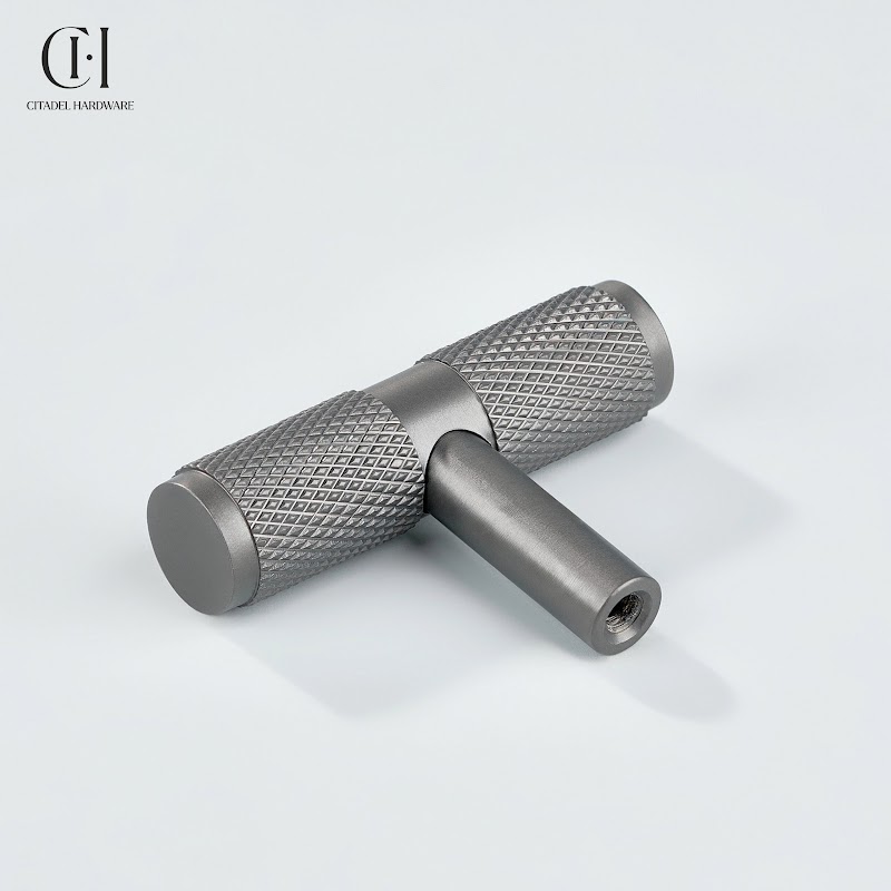Alto Knurled Brass Cabinet T-Knob – Gunmetal - View 3