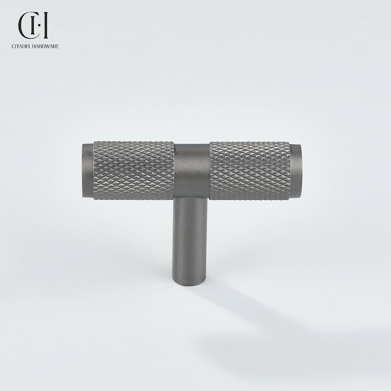 Alto Knurled Brass Cabinet T-Knob – Gunmetal - View 4