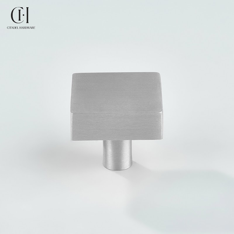 Kyne Square Brass Cabinet Knob – Silver - View 4