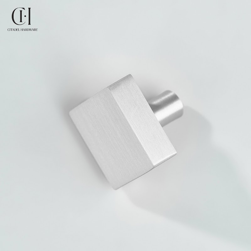 Kyne Square Brass Cabinet Knob – Silver - View 6