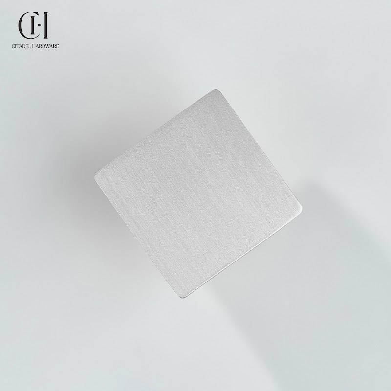 Kyne Square Brass Cabinet Knob – Silver - View 7
