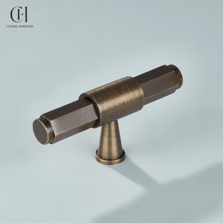 Torq Hexagonal T-knob Antique Bronze by Citadel Hardware