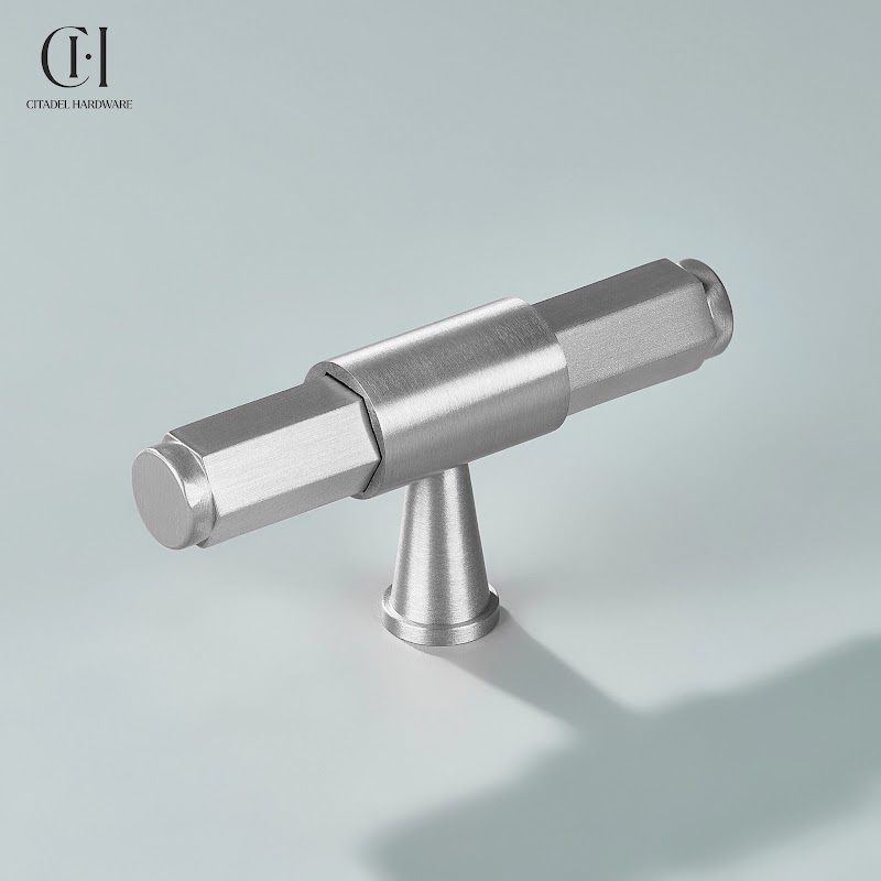 Torq Hexagonal T-knob Silver by Citadel Hardware