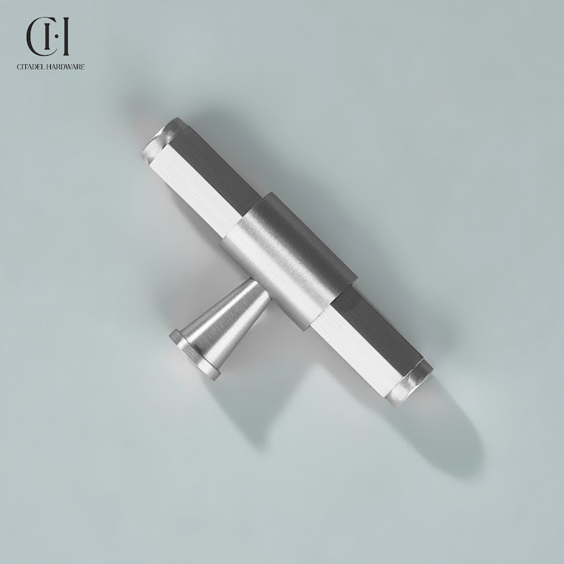 Torq Hexagonal Solid Brass Cabinet T-Knob – Silver - View 5