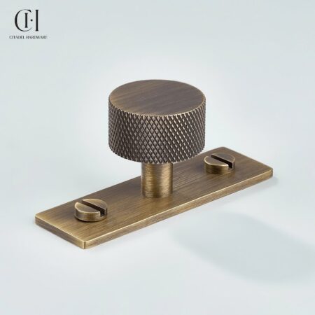 Leib Knurled Backplate Antique Bronze by Citadel Hardware