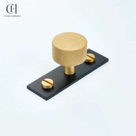 Leib Knurled Backplate Gold Black by Citadel Hardware