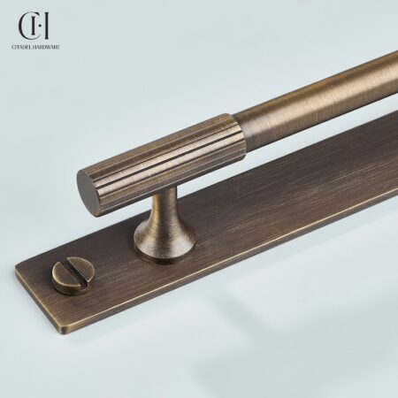 Qeld Linear Knurled Backplate Antique Bronze by Citadel Hardware