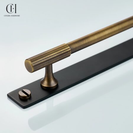 Qeld Linear Knurled Backplate Antique Bronze Black by Citadel Hardware